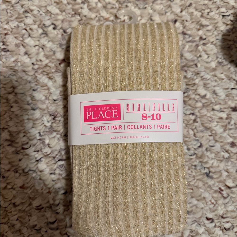 The Children's Place Shimmering Gold Tights